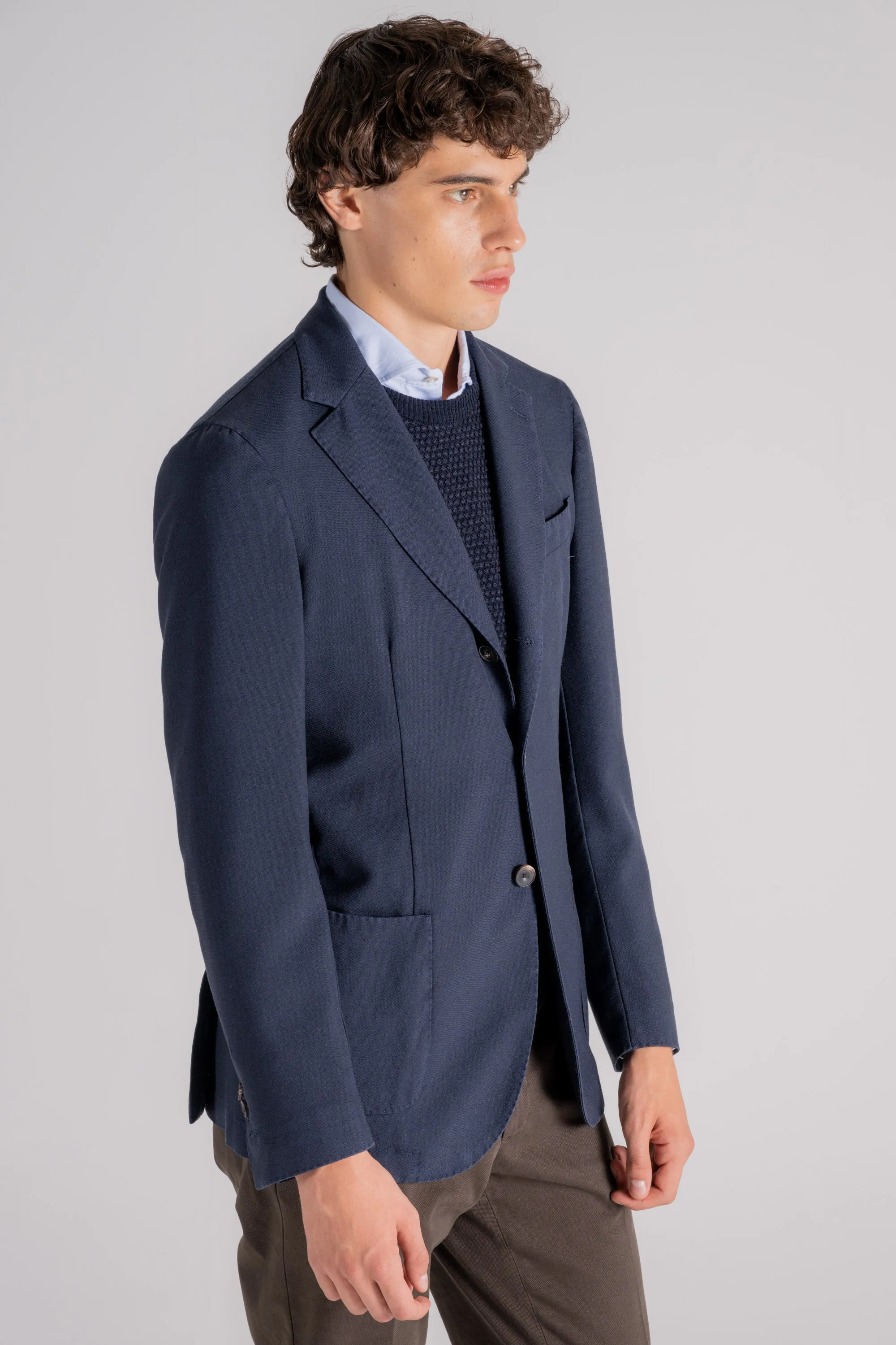 Santaniello Giacca Blu in Lana/Poliestere