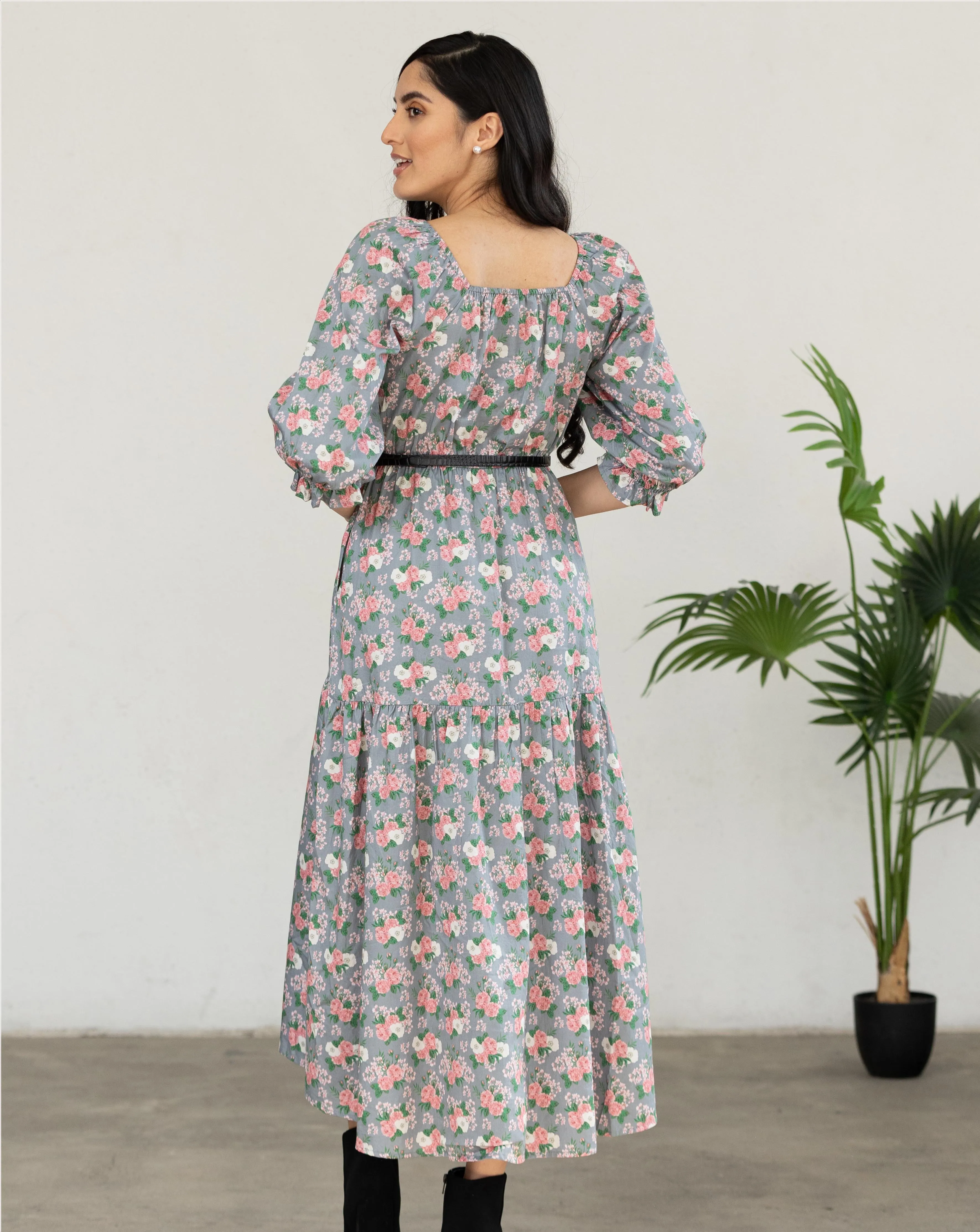Sarah Fall Floral Printed Dress