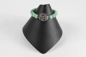 Seafoam jasper and pave diamond bead