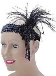 Sequin Flapper Headband - Blue or Black