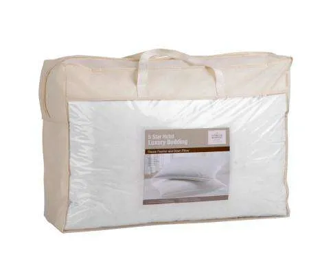 Set of 2 Goose Feather and Down Pillow - White