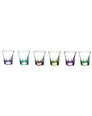 Set of 6 colorful shotglasses