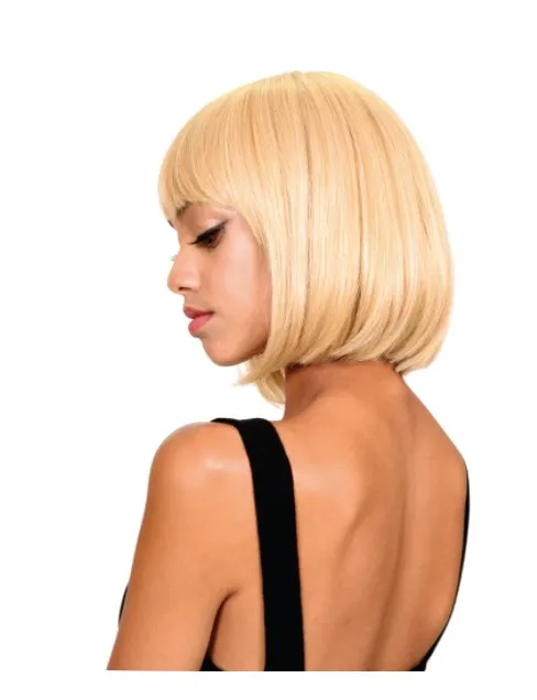 Short Bob Wig with Bangs - Yellow/Lime
