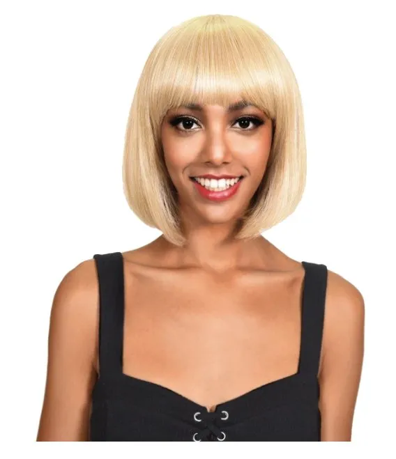 Short Bob Wig with Bangs - Yellow/Lime