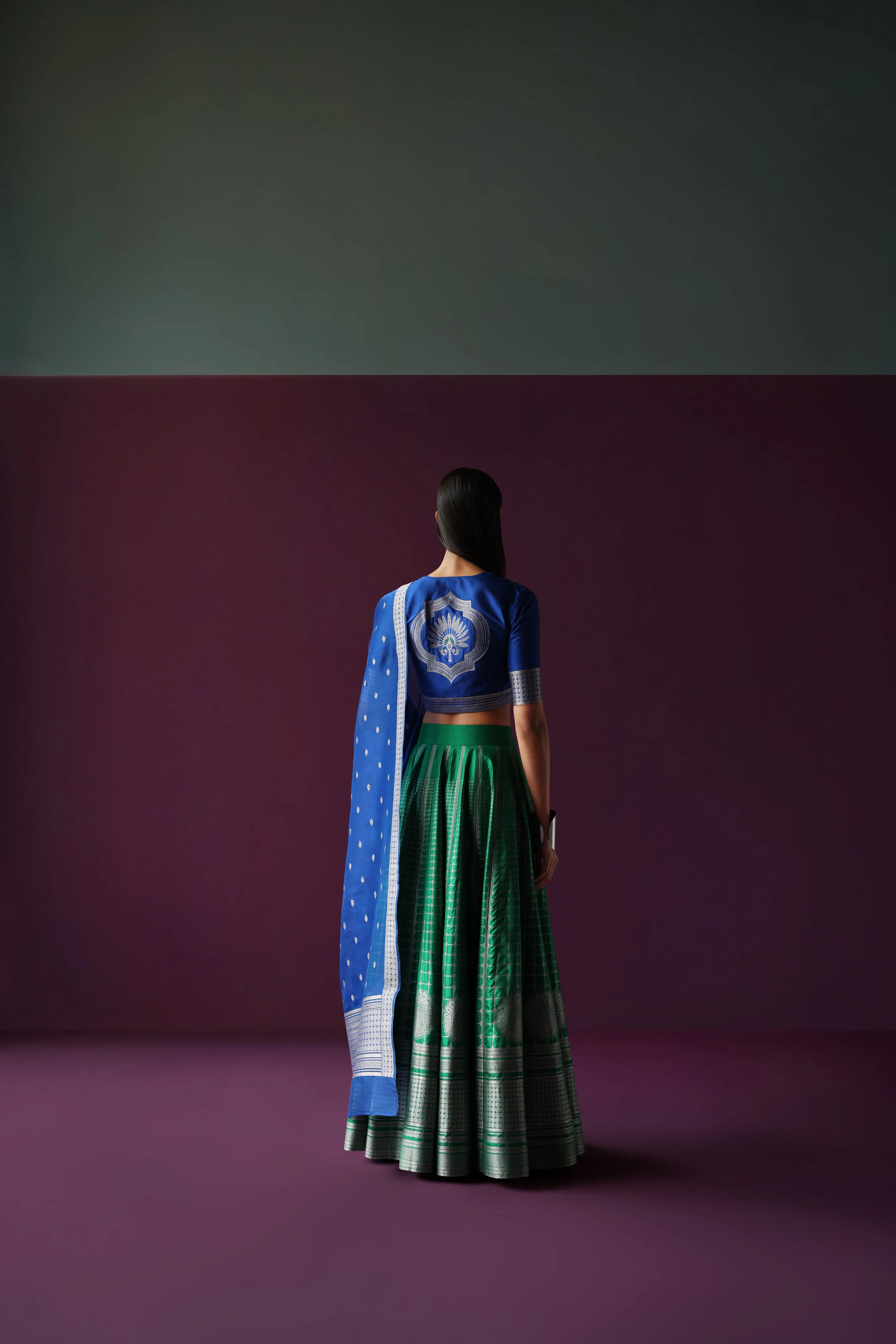 Silk Brocade Lehenga Set