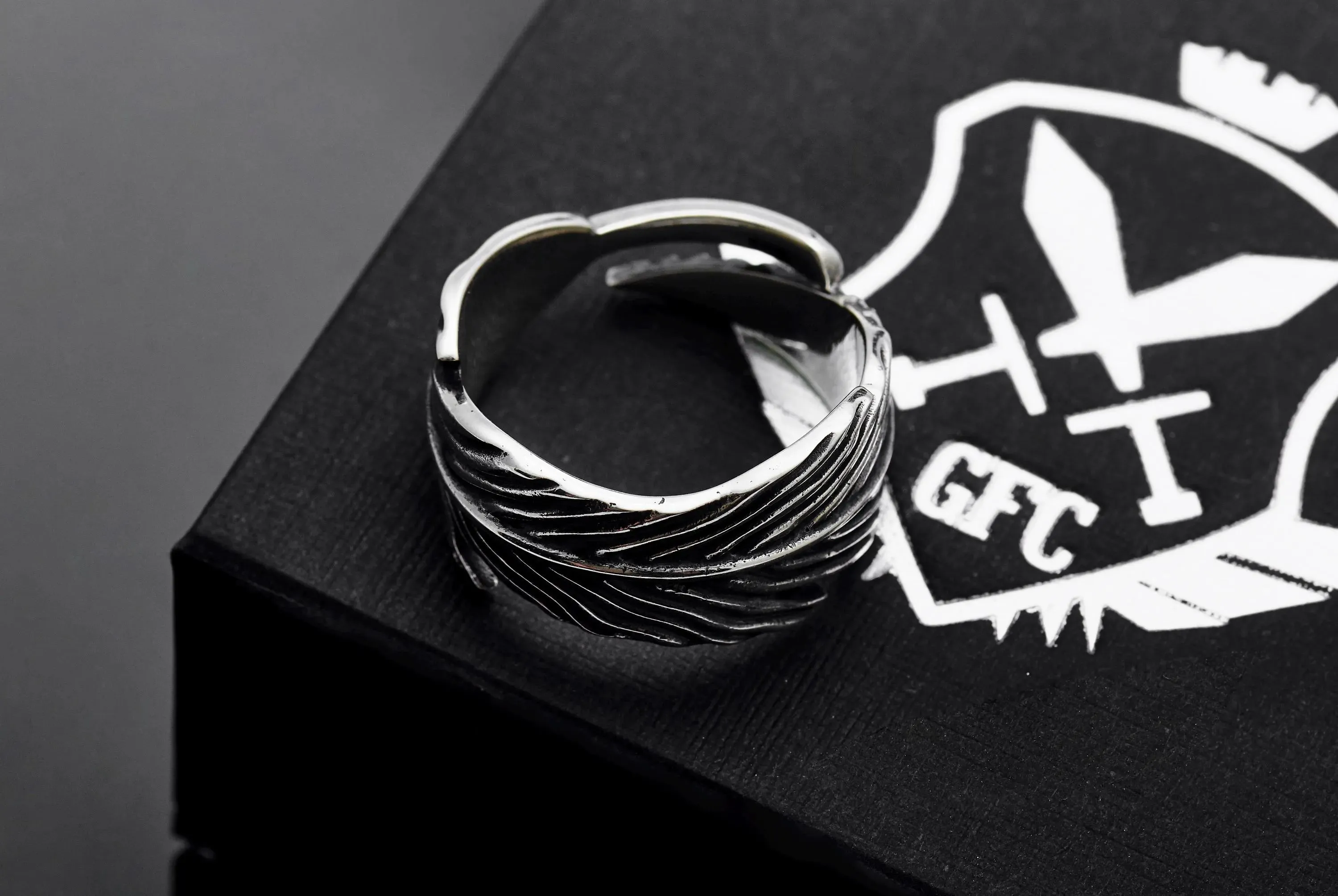 Silver Bird's Feather Ring