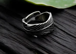 Silver Bird's Feather Ring
