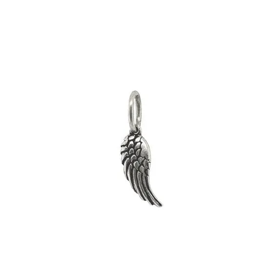 Silver Tiny Feathered Wing Charm
