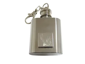 Silver Toned Etched Iconic Statue of Liberty 1 Oz. Stainless Steel Key Chain Flask