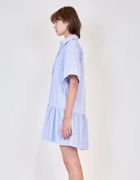 Simkhai Cris Shirt Dress- Blue Hydrangea Stripe