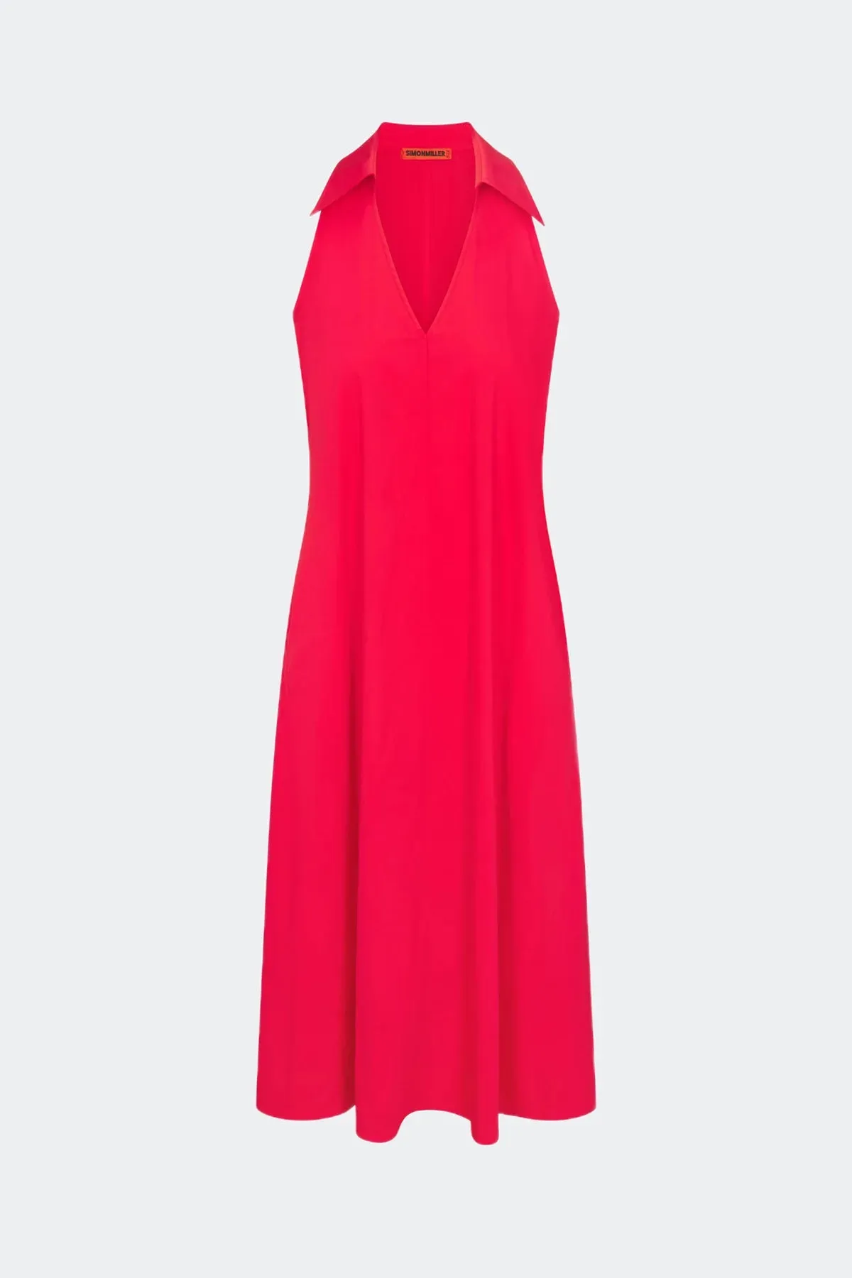 SIMONMILLER - Nava Poplin Midi Dress - Cherry Red