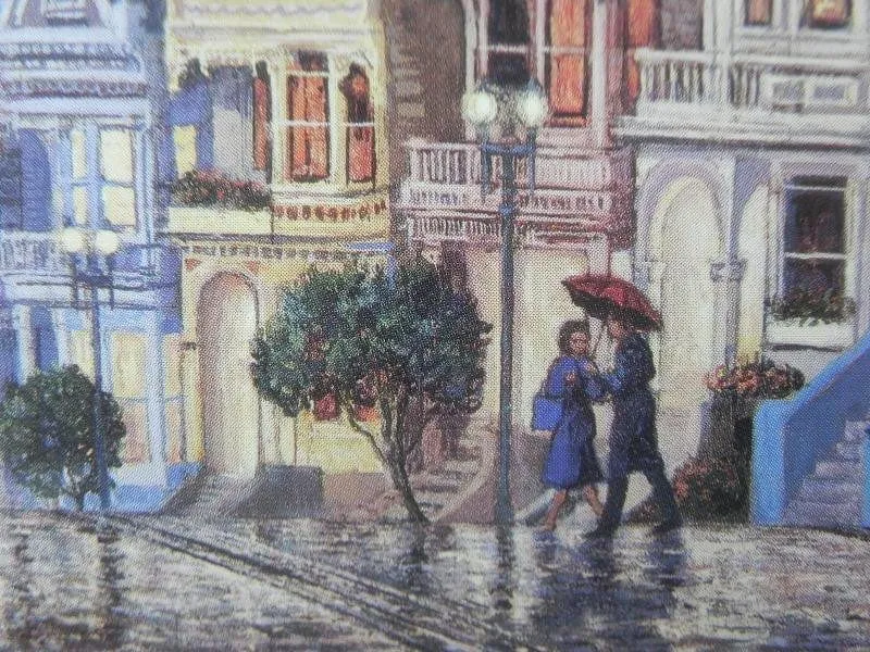 Small Framed San Francisco Street Scape Limited Print by Anna Chrasta, Signed by the Artist