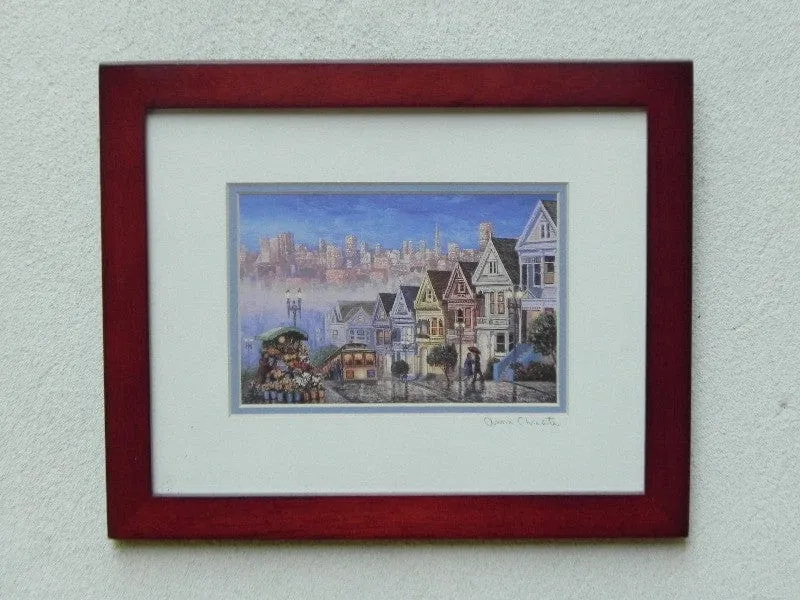 Small Framed San Francisco Street Scape Limited Print by Anna Chrasta, Signed by the Artist