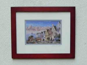 Small Framed San Francisco Street Scape Limited Print by Anna Chrasta, Signed by the Artist