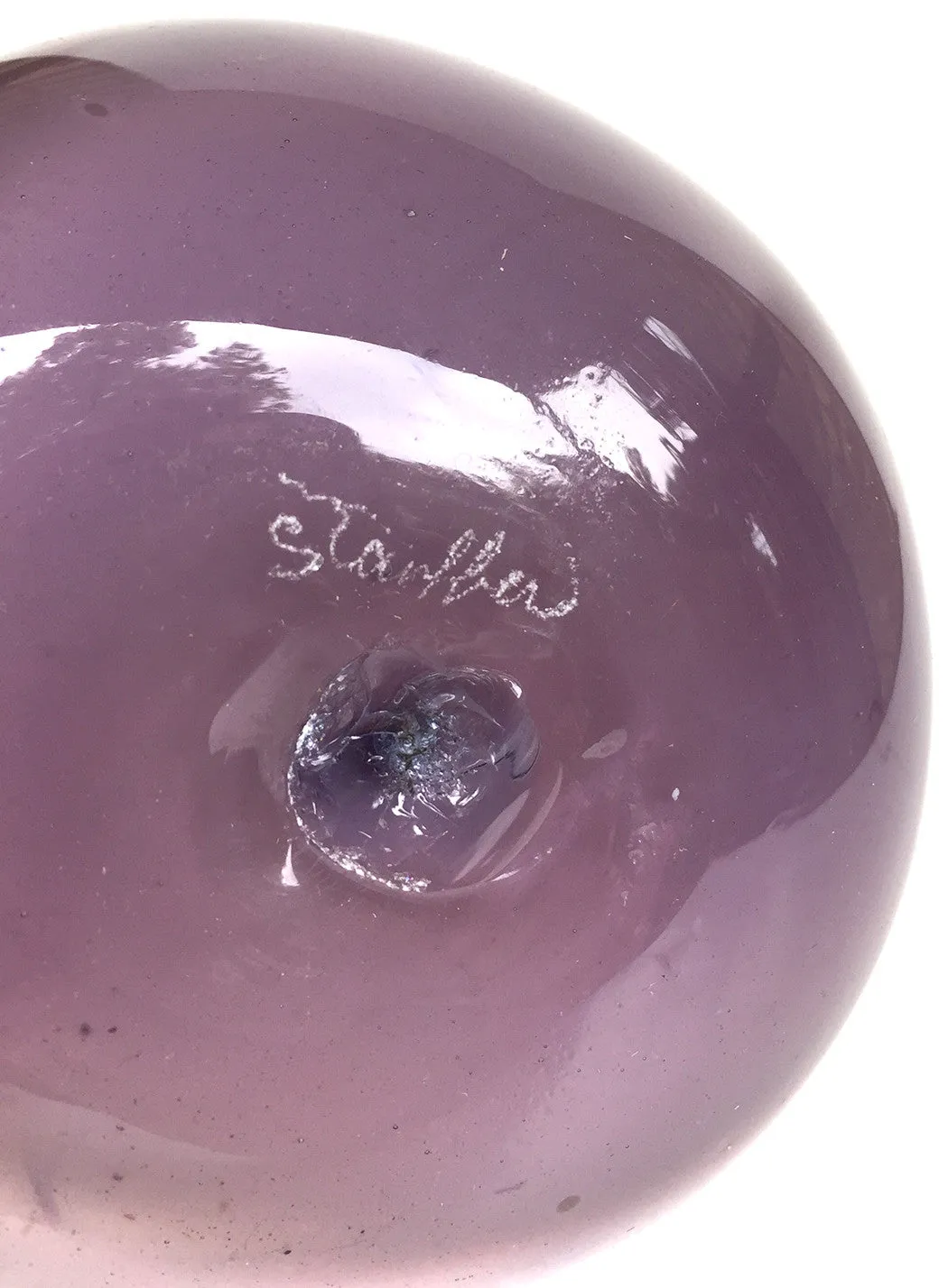 SOLD Contemporary Studio Art Glass Richard Stauffer Amethyst Purple Blown Glass Vase