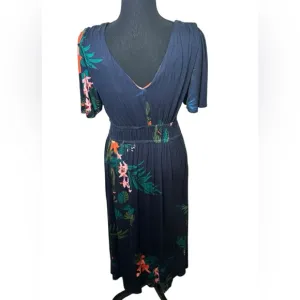 Soma  Soft Jersey Oasis Midi Bra Dress V Neck Pockets Soft Size Medium