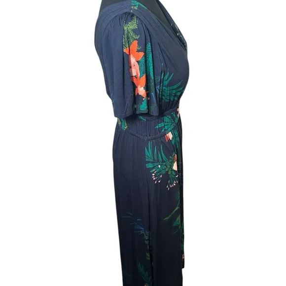 Soma  Soft Jersey Oasis Midi Bra Dress V Neck Pockets Soft Size Medium