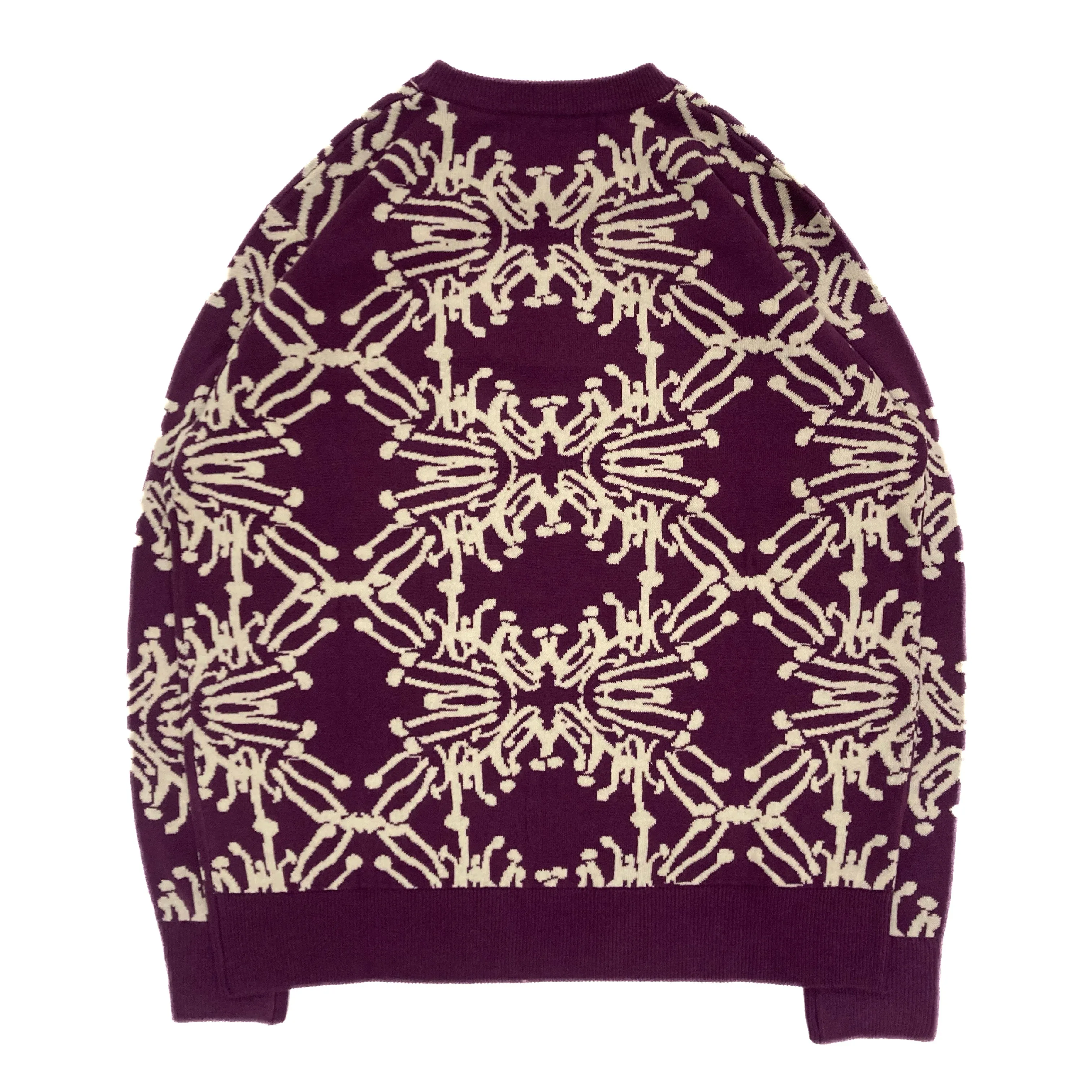Speshal Connection Mushroom Print Jacquard Knit Sweater Royal Purple