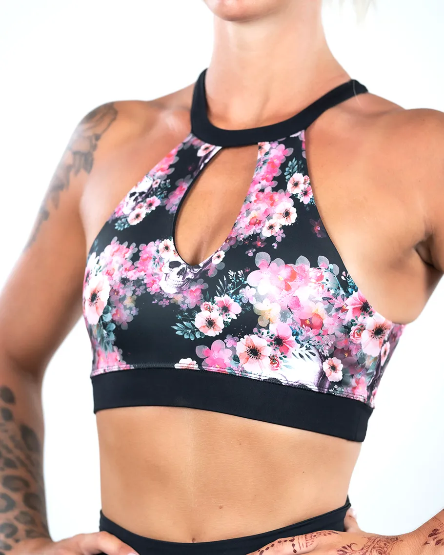 Sports Bra - NS Omega Skull Flower