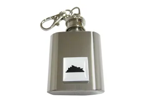Square Sydney Australia Iconic Opera House 1 Oz. Stainless Steel Key Chain Flask