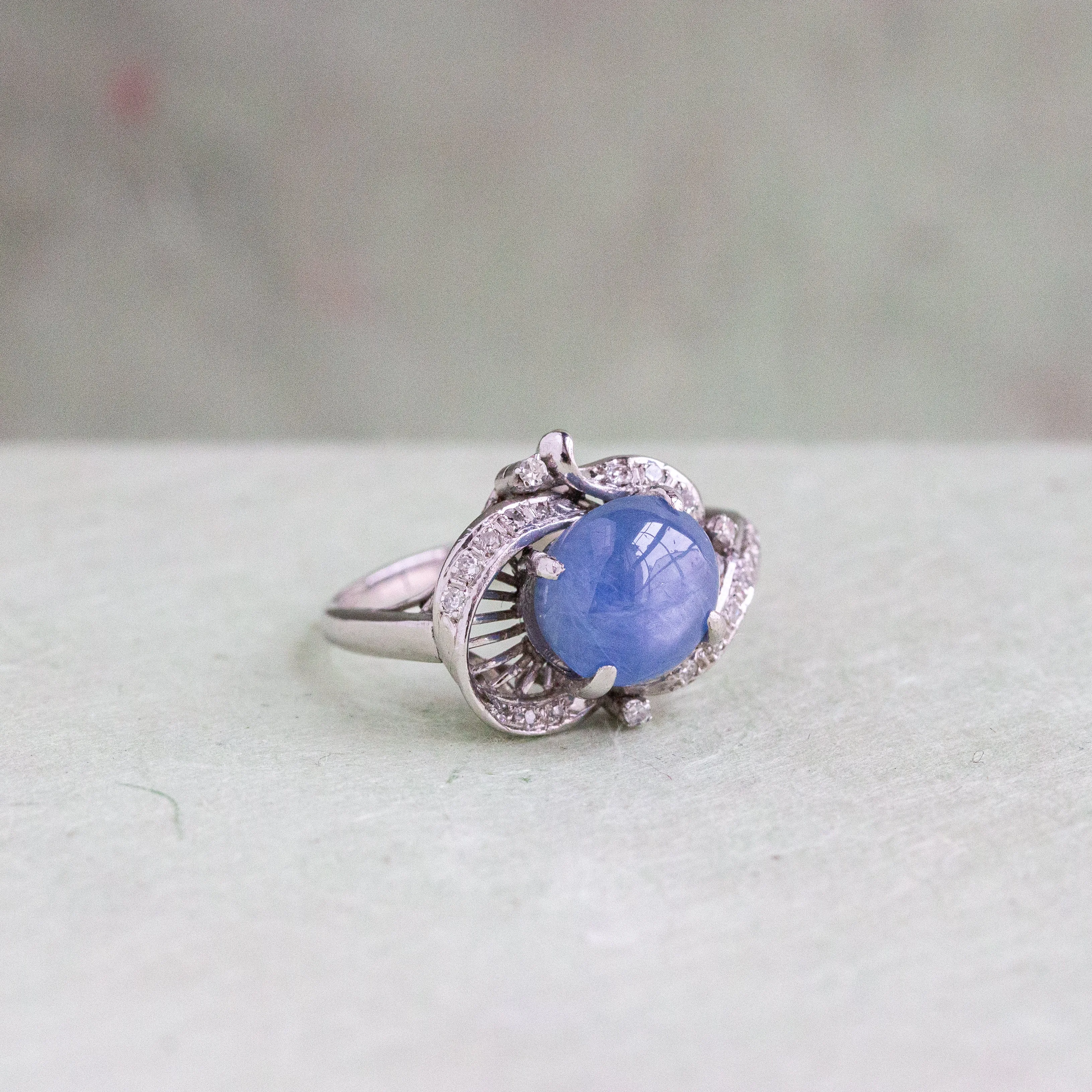 Star Sapphire & Diamond Cocktail Ring, 18k