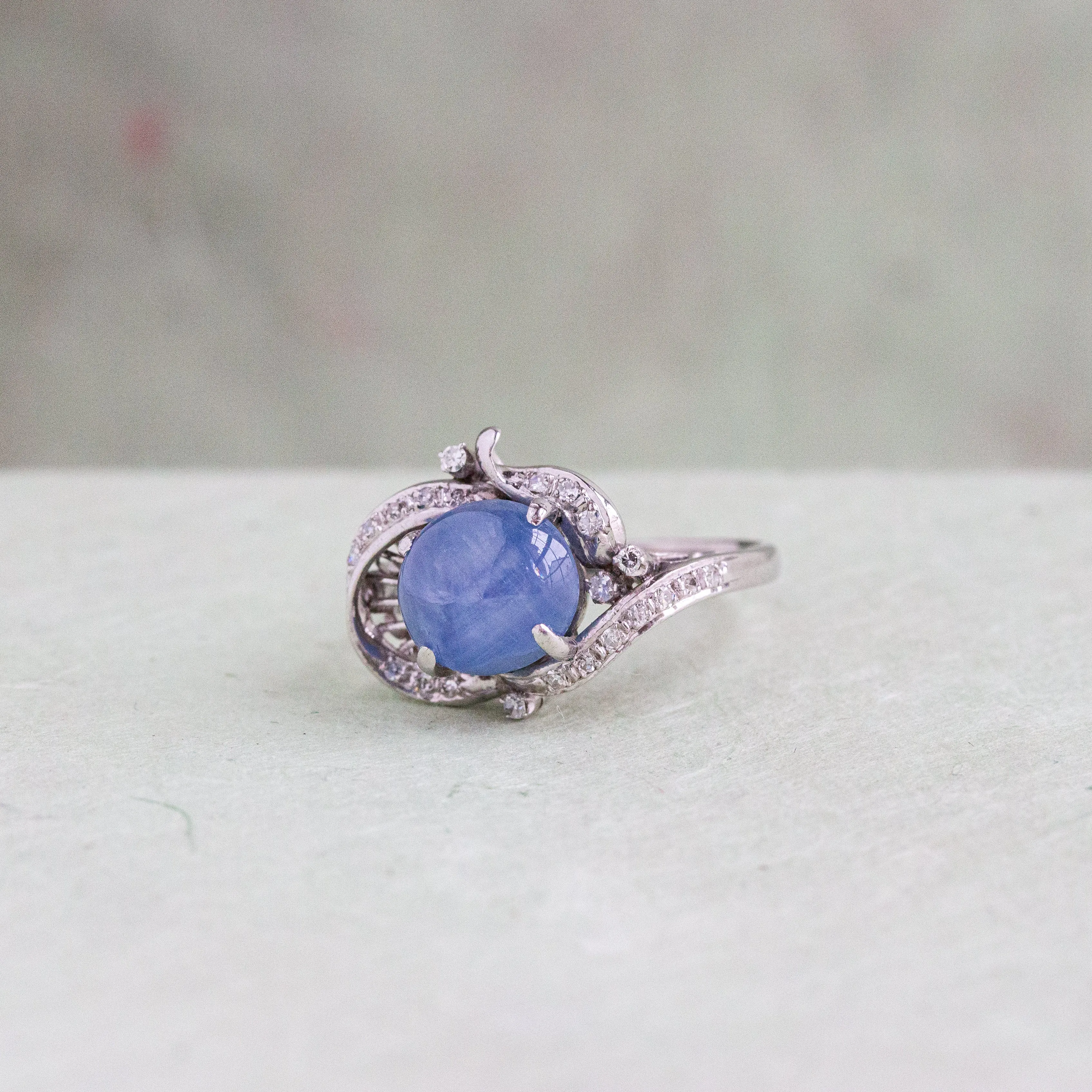 Star Sapphire & Diamond Cocktail Ring, 18k