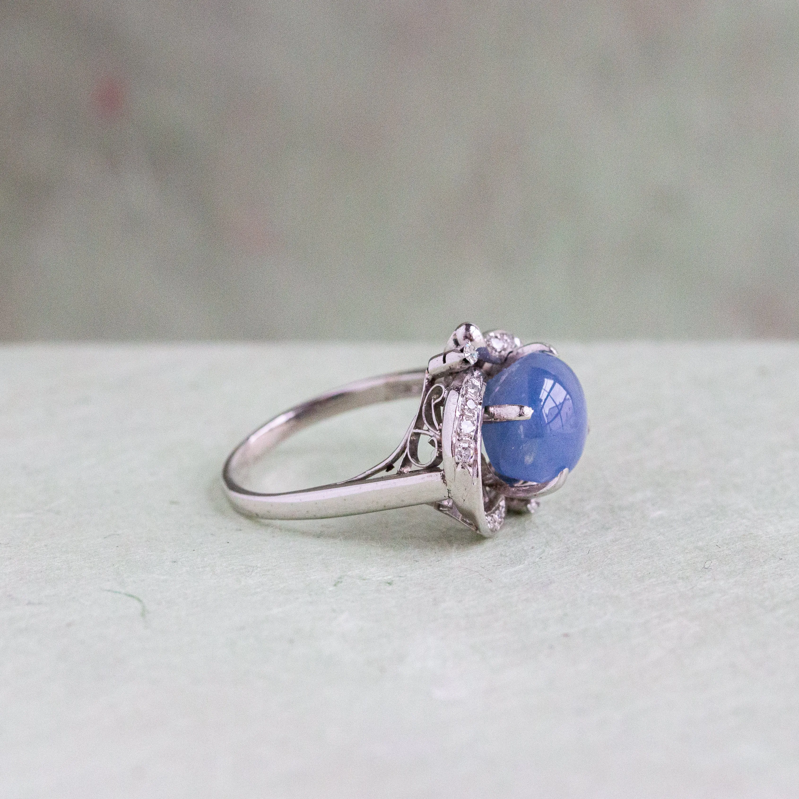 Star Sapphire & Diamond Cocktail Ring, 18k