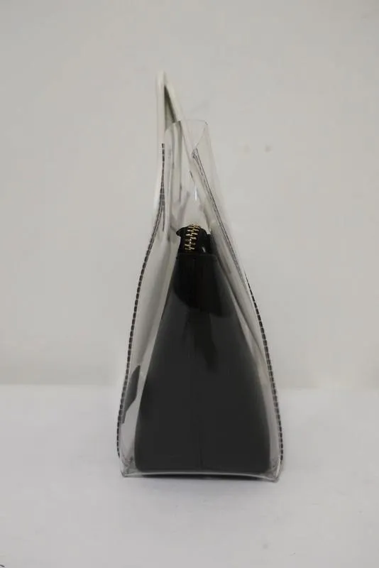 Staud Mini Shirley Bag Clear/White/Black Tote