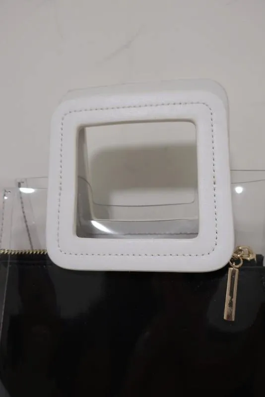 Staud Mini Shirley Bag Clear/White/Black Tote