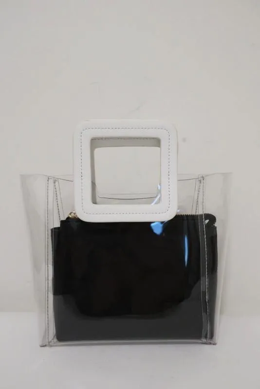 Staud Mini Shirley Bag Clear/White/Black Tote