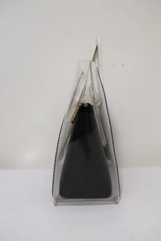 Staud Mini Shirley Bag Clear/White/Black Tote
