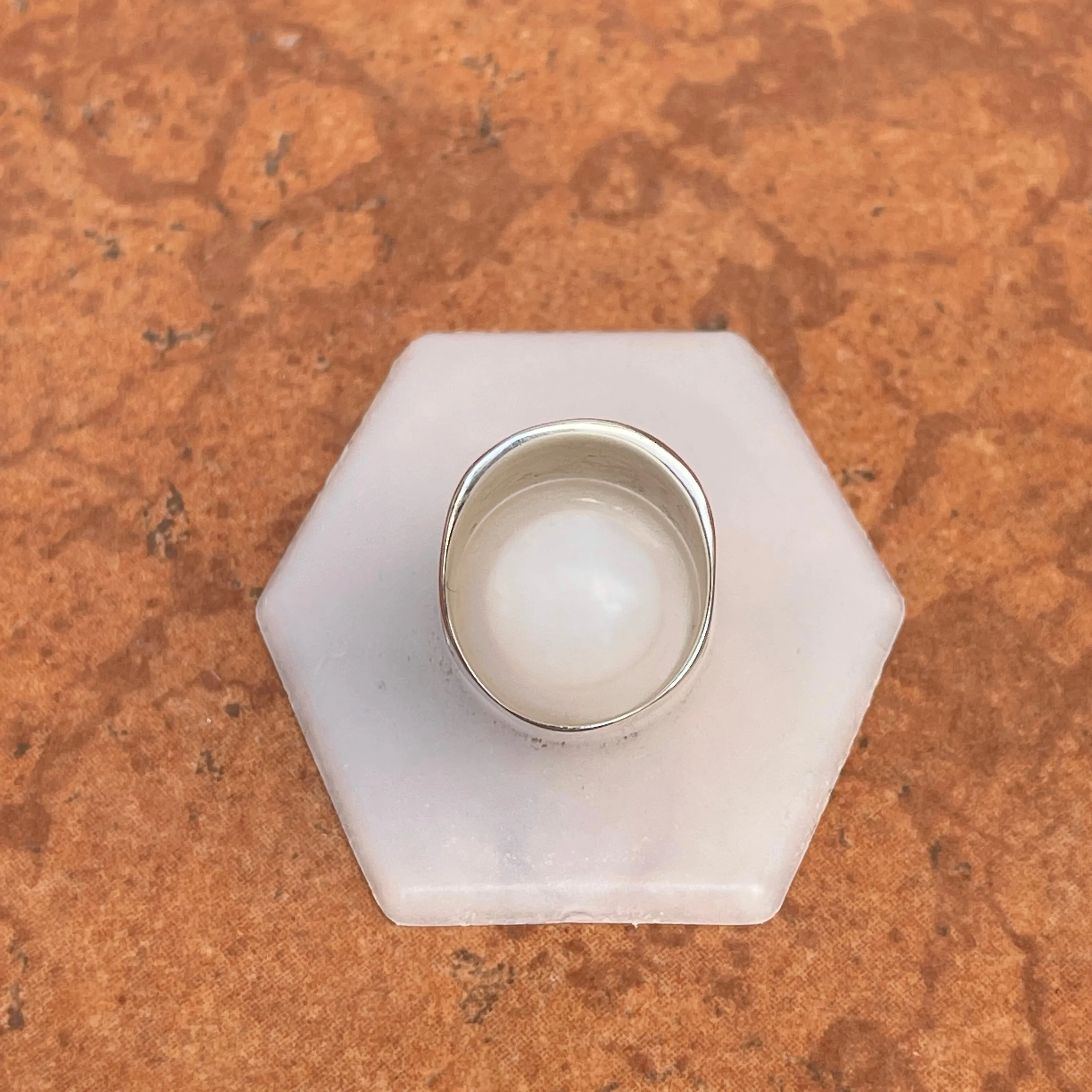 Sterling Silver Artistic Shiny   Matte Design Cigar Band Ring