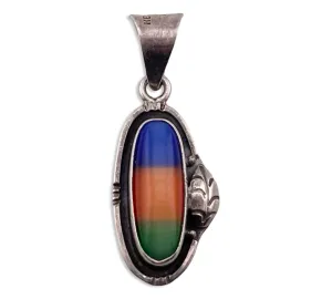 sterling silver colorful glass pendant
