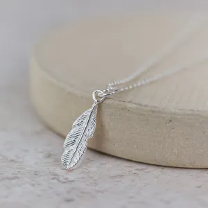 Sterling Silver Small Feather Pendant