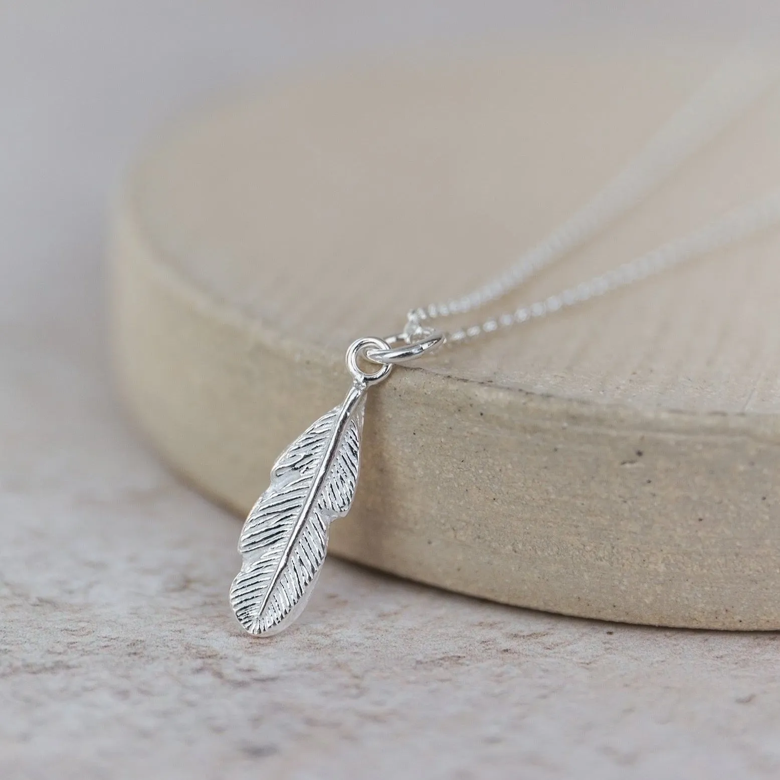Sterling Silver Small Feather Pendant