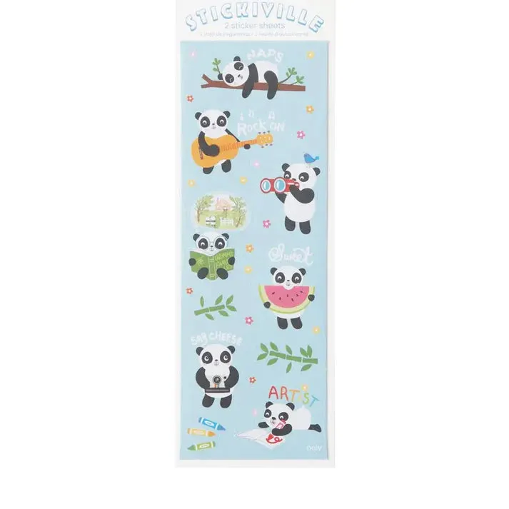 Stickiville Stickers - Playful Pandas