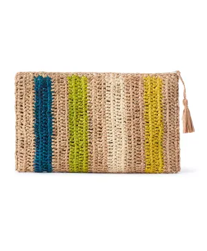 Striped  Raffia Purse