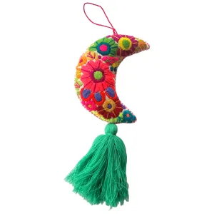 Stuffed Embroidered Moon Wall Hanging