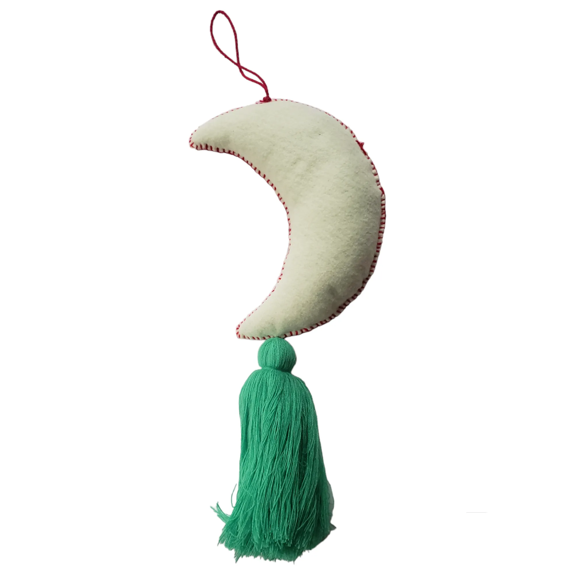 Stuffed Embroidered Moon Wall Hanging