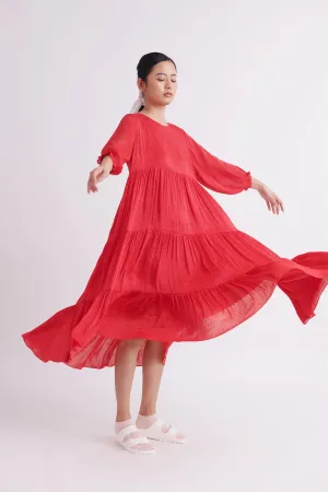 summer dress with slip linen silk red SS2025-10-fashion edit-the plavate