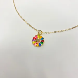 Sunnie Colorful Daisy Necklace | Gold