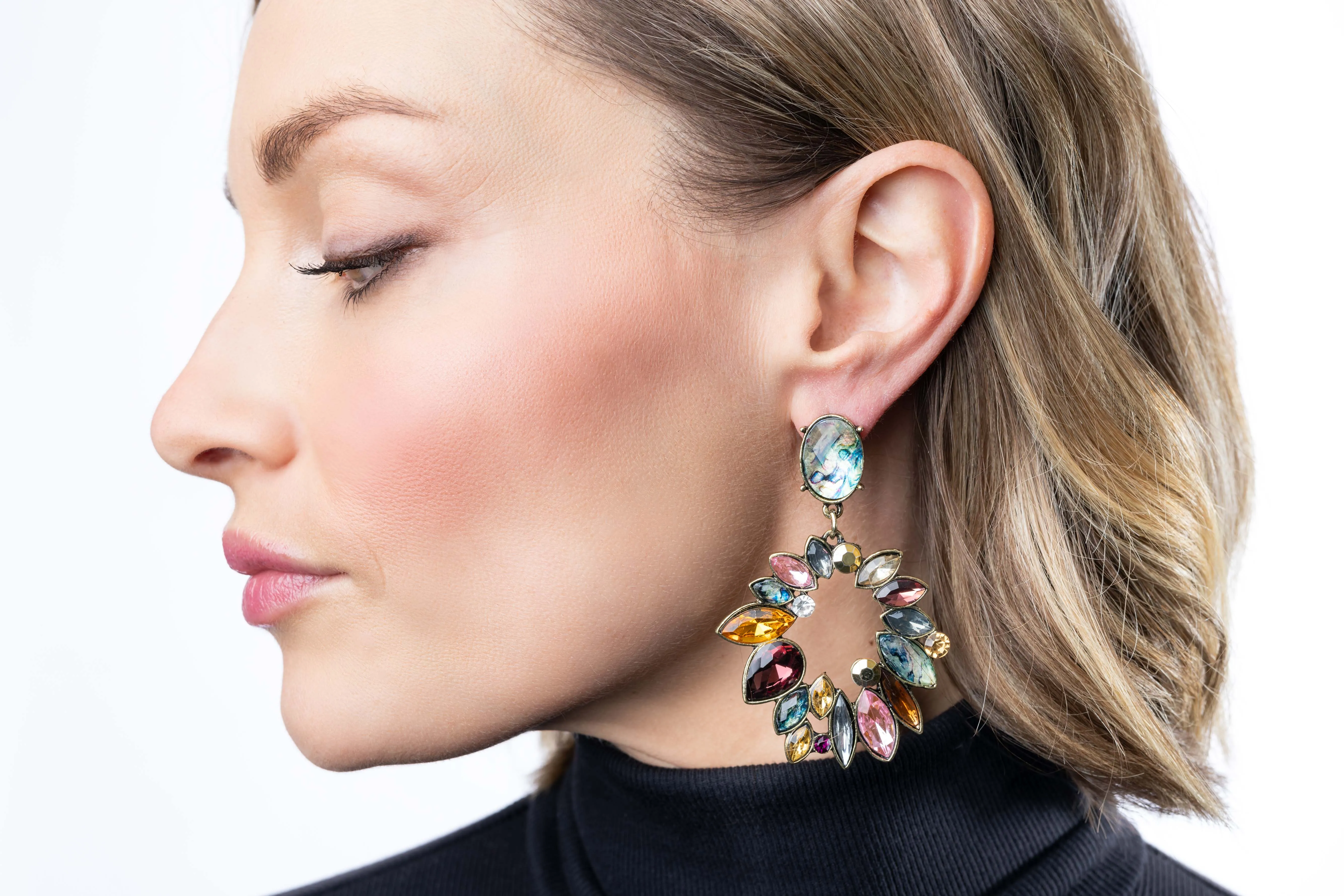 Swarovski  Crystal and Abalone Earrings