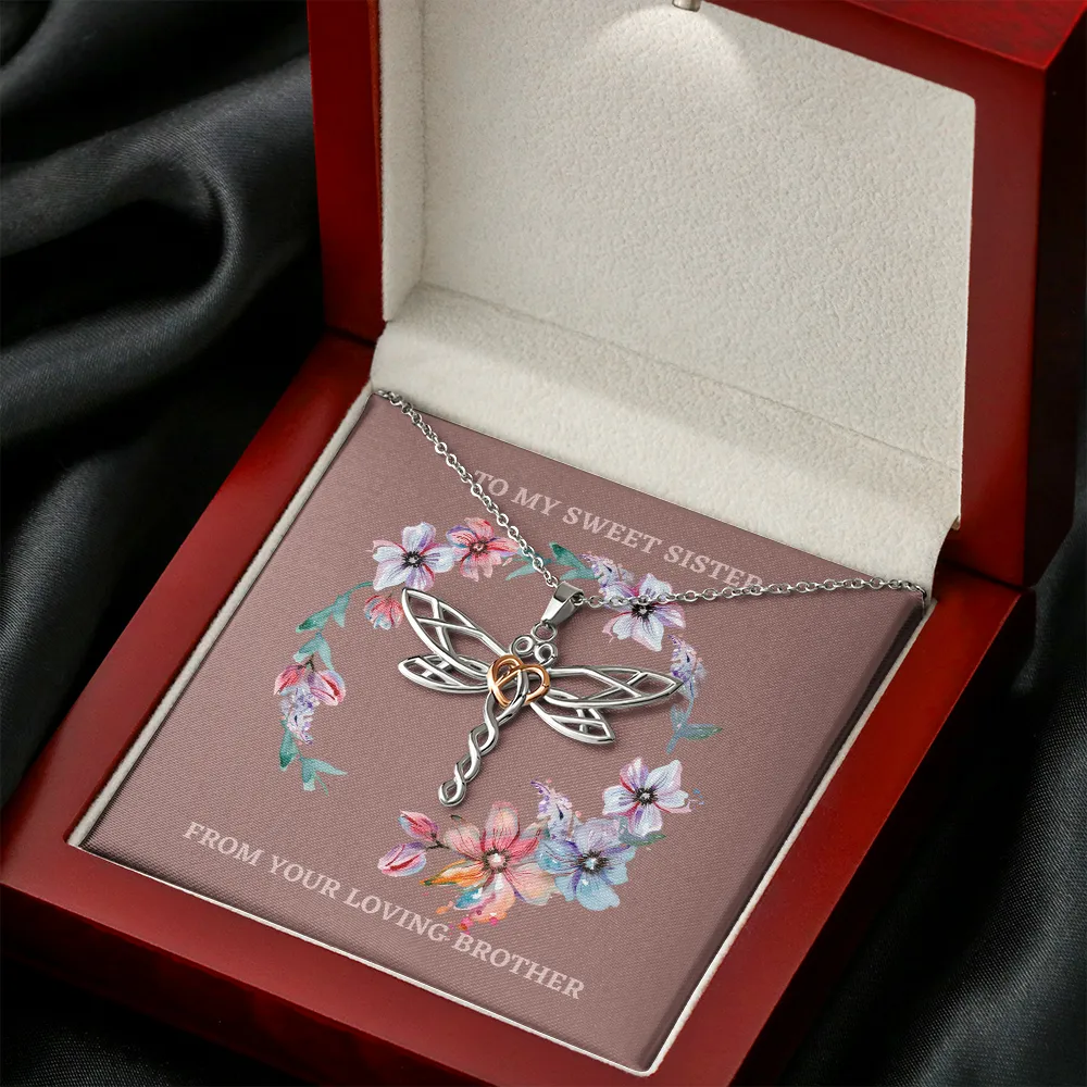Sweet Sister Artistic Dragonfly Necklace