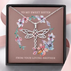 Sweet Sister Artistic Dragonfly Necklace