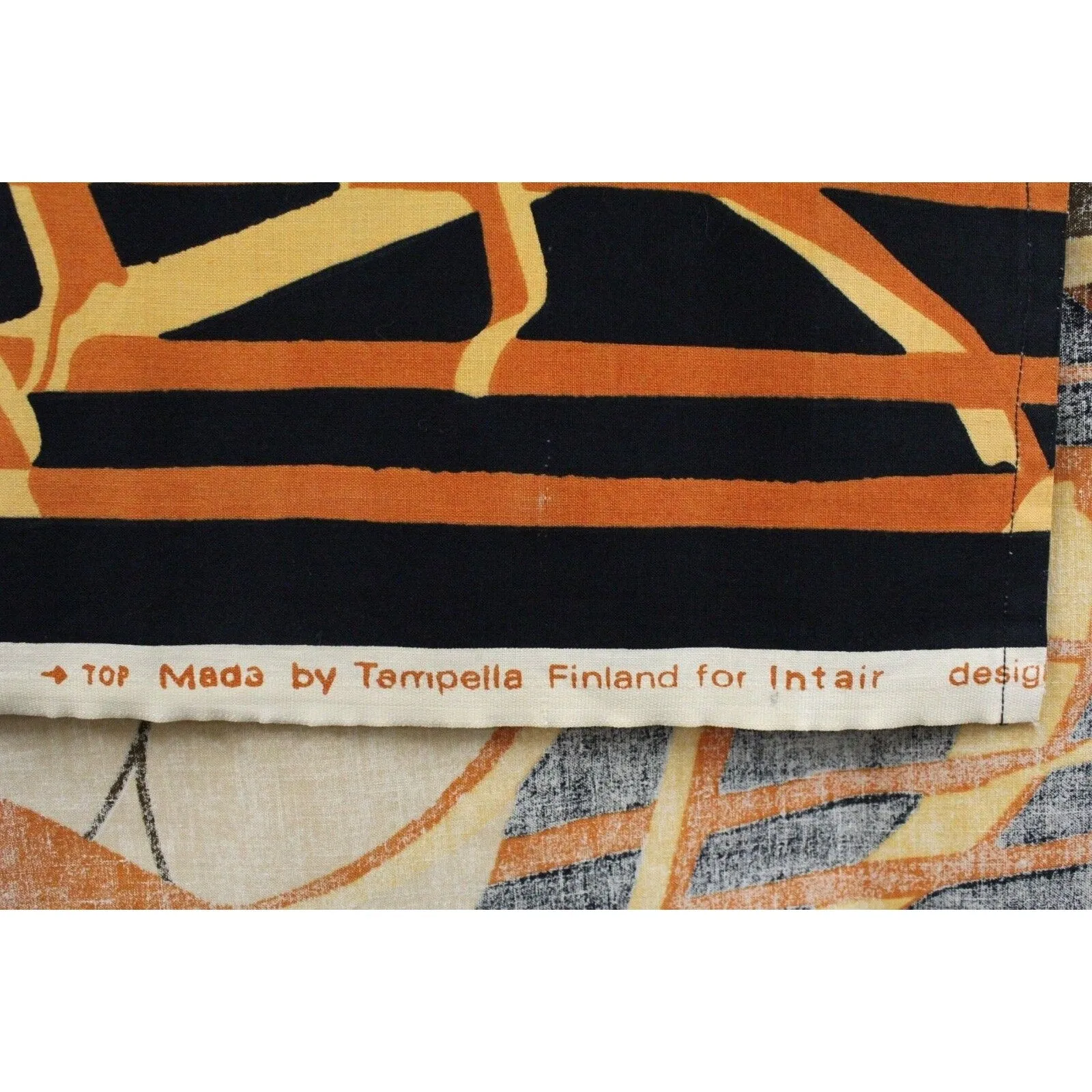 Tampella Elna Voss-Hellwig Retro Fabric Finland 1970s Remnant Finnish  45x 57