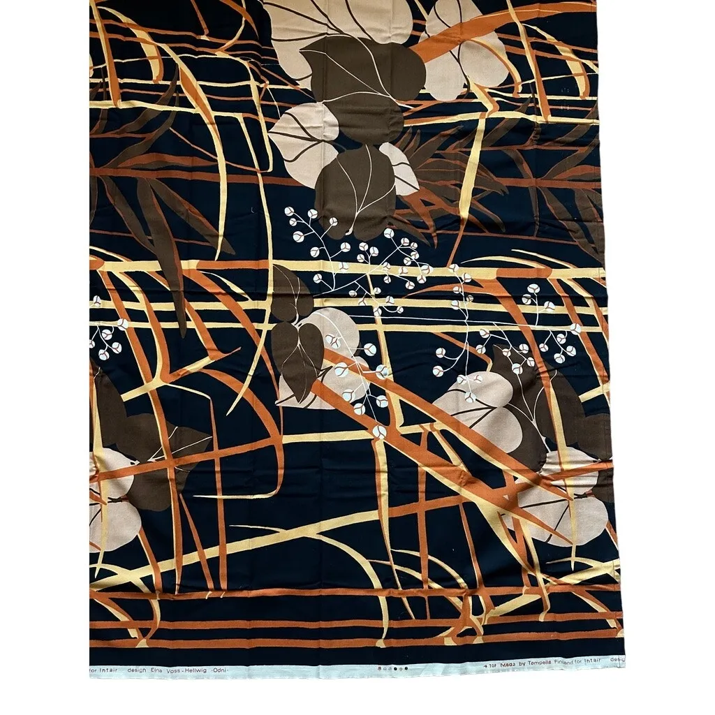 Tampella Elna Voss-Hellwig Retro Fabric Finland 1970s Remnant Finnish  45x 57
