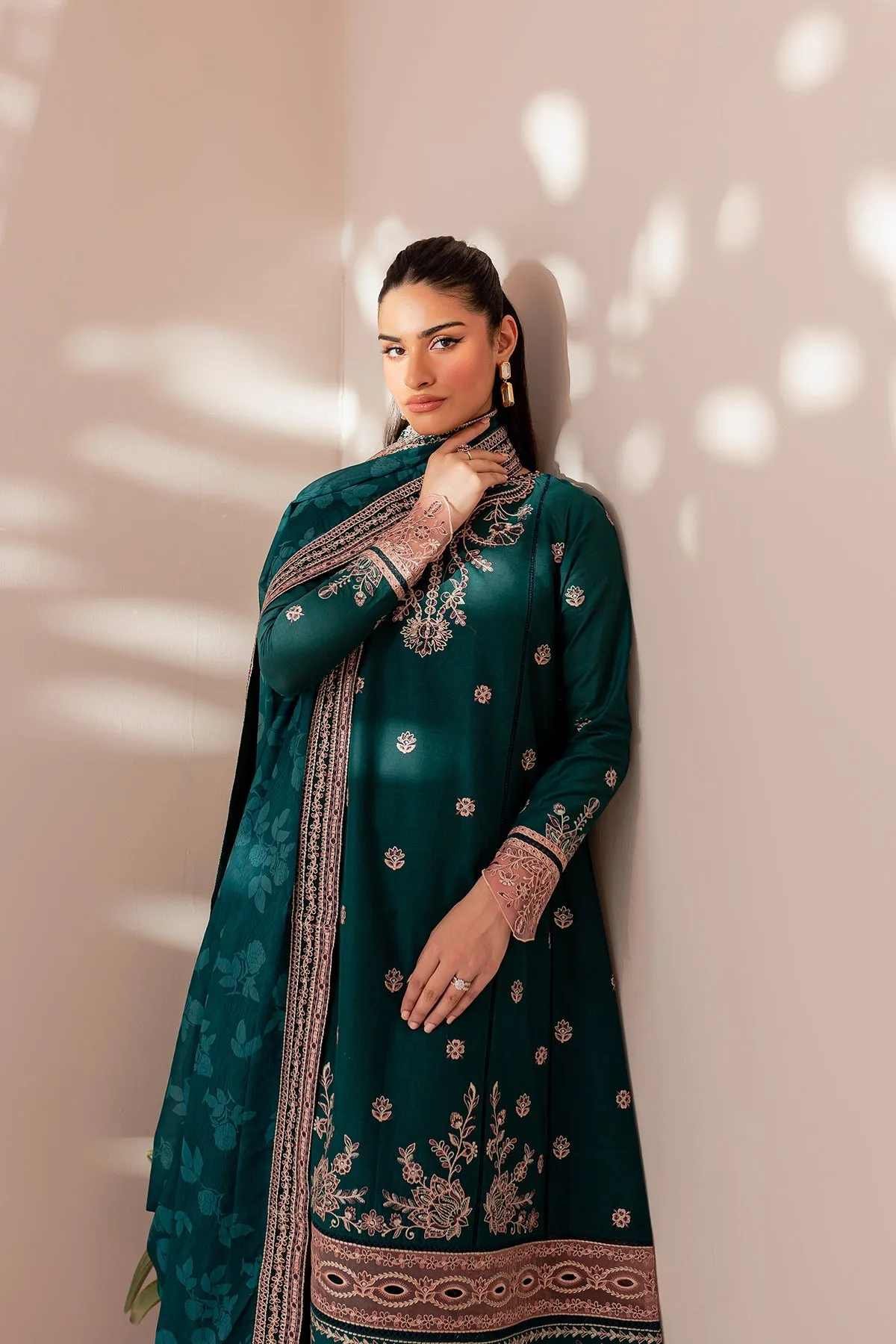 Teal Sage | Farasha Mehak Festive Lawn SS 23 | Unstitched Embroidered Collection