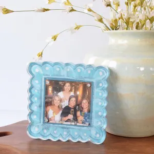 Teal Scalloped Acrylic Frame