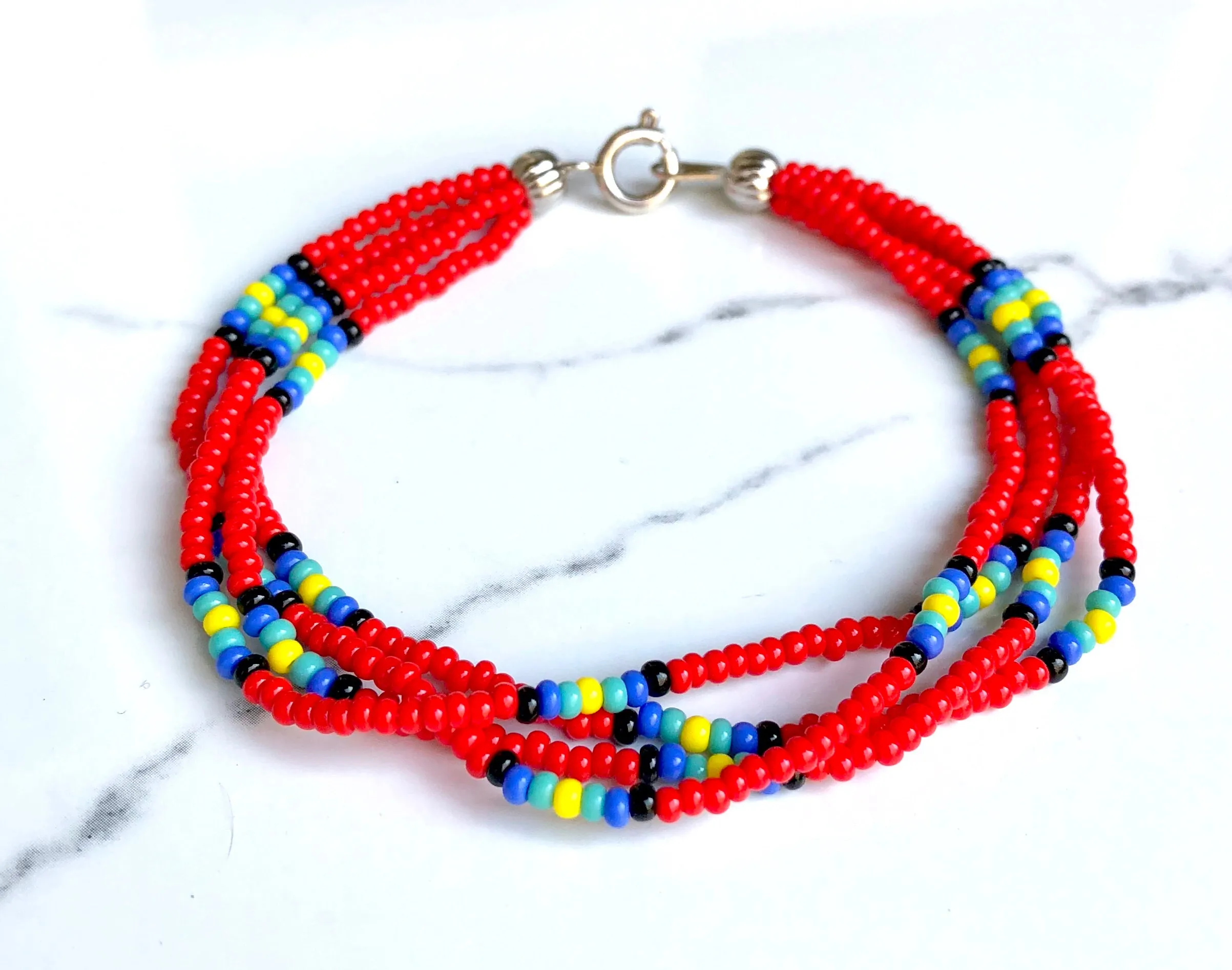 The Quartet Bracelet- Red Sunburst