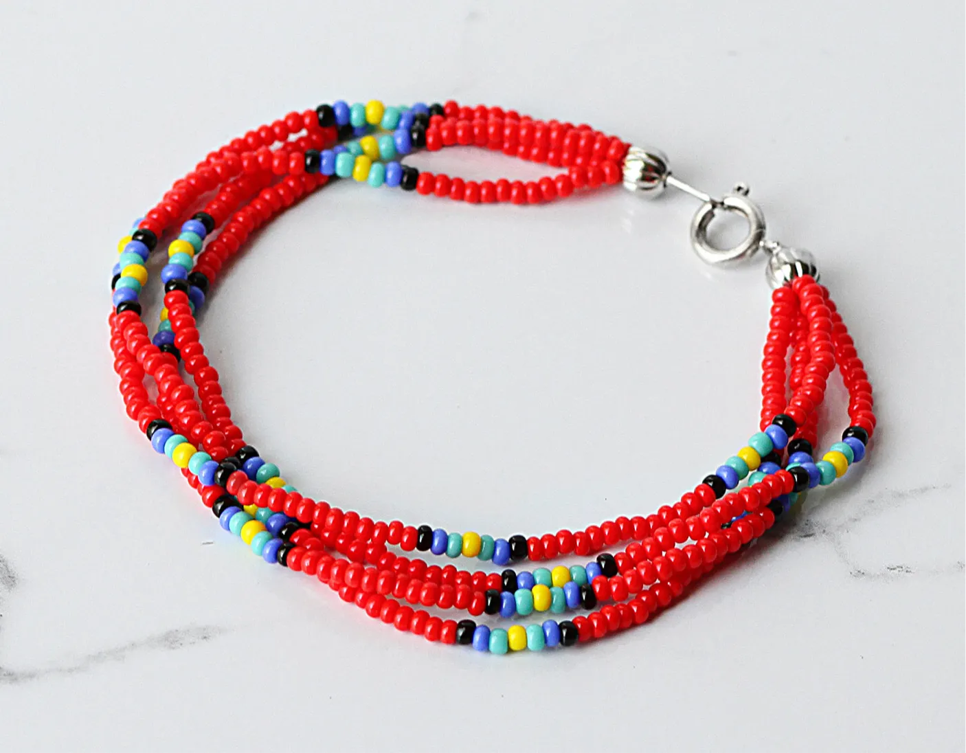 The Quartet Bracelet- Red Sunburst